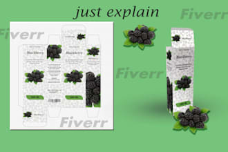 product custom food package, juice package, box or lebel design