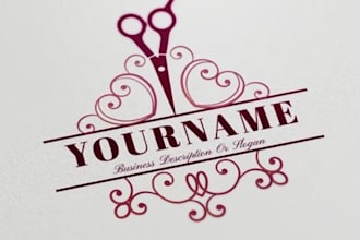 draw salon, boutique, adult, makeup logo design