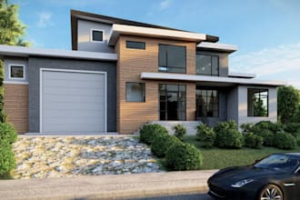 render 3d residential bulding,interior walkthrough,revit luxury backyard design