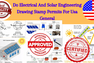 do electrical and solar engineering drawing stamp permits for usa general