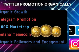 provide organic growth with twitter x promotion or crypto telegram marketing