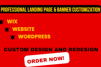 design wordpress wix landing sales squeeze page redesign banner customization