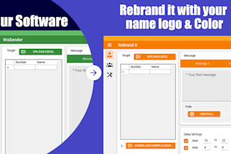 rebrand wasender software with your name and logo and color