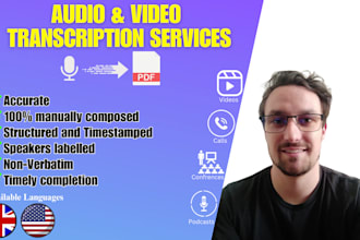 accurately transcribe your english audio or video to text