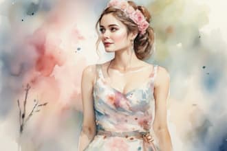 paint expressive watercolor digital portrait for you