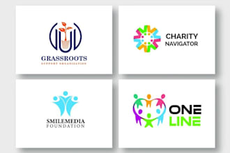 draw charity business nonprofit or event logo design