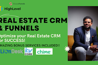 setup and optimize follow up boss bossup desk lofty crm liondesk estate VA chime