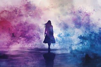 design abstract or watercolor canvas wall art in my style