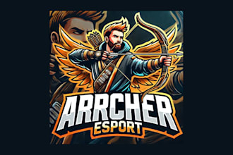 do amazing archer esport mascot logo with free source file