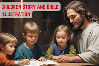 illustrate stunning children story book illustration bible illustration