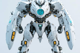 design 3d sci fi mech, robot and creature concept models