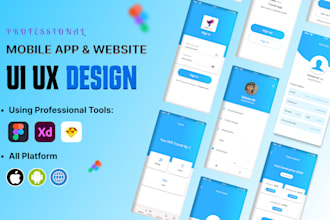 design mobile app UI, website UI and dashboard UI