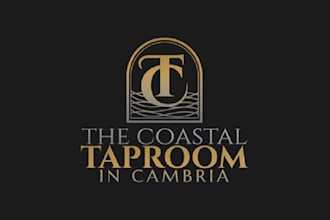 make minimal viewable coastal taproom logo