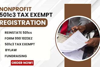 do US llc registration, 501c3 tax exempt, bylaws, non profit registration