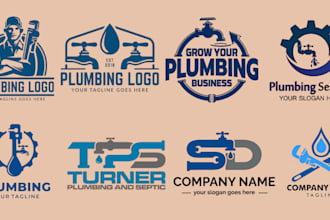 make professional unique plumber, plumbing logo design