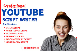 write quality youtube script, history, true crime, documentary, video script