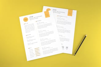 make a professional resume design or a modern cv template
