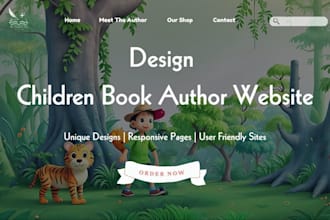 design children book author website, wix author website, book author redesign