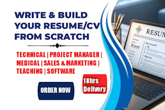 build and create resume, CV from scratch, ats friendly resume writing service