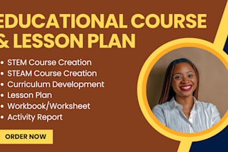 write stem course content, educational lesson plan, activity workbook