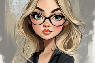 draw caricature character and portrait