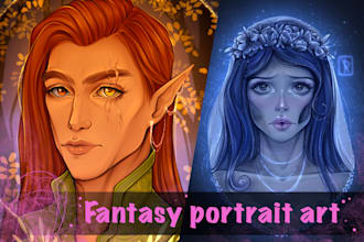 draw fantasy character portrait art