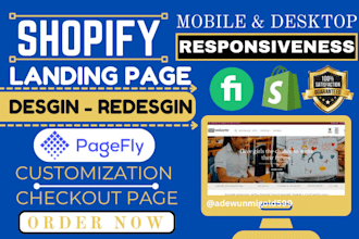 design shopify pagefly checkout page shopify product landing page redesign