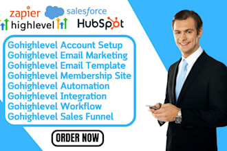 setup gohighlevel api integration hubspot zappier salesforce make com automation