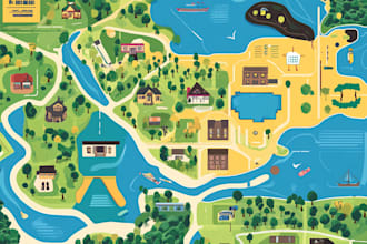 draw vector map illustrations and location map