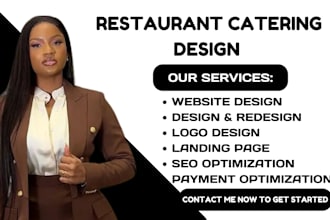 design catering website restaurant, bakery, food, cafe website, online ordering