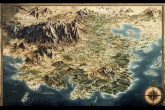 draw a custom map for fantasy, scifi, book or boardgame