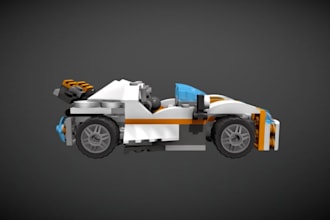 remodel 3d car design, lego car design ,3d card air crack design, 3d logo design