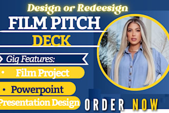 design film pitch deck, TV web series, show, documentary, podcast, epk, lookbook