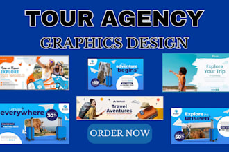 tour agency flyer design banner brochure travel tour graphics design
