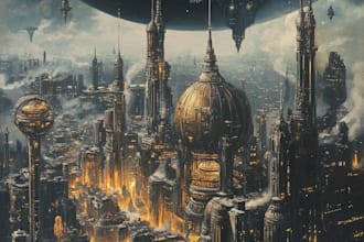 do a sci fi and science fiction futuristic city art