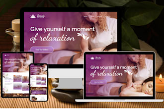create a luxury beauty salon and spa massage website design with online booking