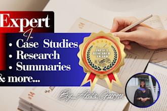 provide professional case study analysis, research and summary writing services