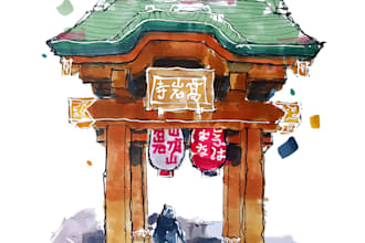 do professional architectural sketches with alcohol markers