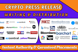 crypto press release, crypto press release writing, crypto PR distribution