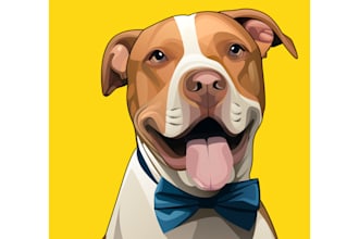 do custom cartoon vector portrait of your pet or any animal