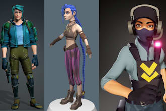 do 3d character modeling 3d game character fortnite style for unreal engine game