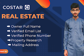 provide real estate data entry and property research using costar