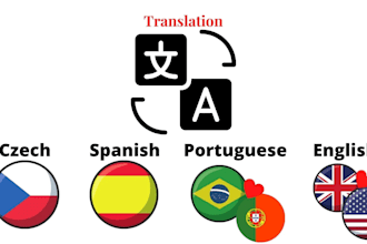 translation from spanish to portuguese, czech to english