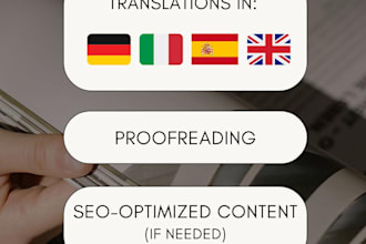 translate english, italian, german spanish professionally