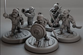 design stl files for printing,sculpt model from reference,model miniature figure