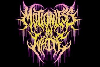draw modern death metal grind core deathcore logo design
