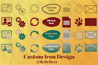 design unique custom flat icons set