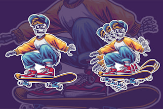 create awesome sticker, patch, logo, and tshirt designs