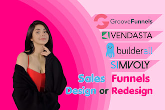 design sales funnel website redesign builderall, simvoly, groovefunnels,vendasta