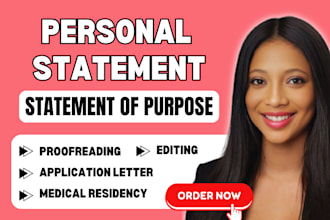 proofread, edit medical personal statement statement of purpose, admission essay